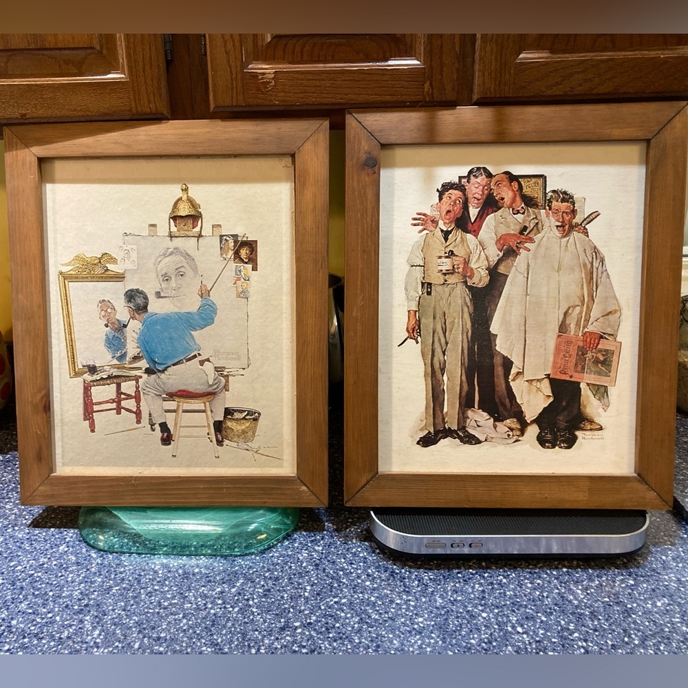 2-NORMEN ROCKWELL Prints Wooden Frame 2/$65